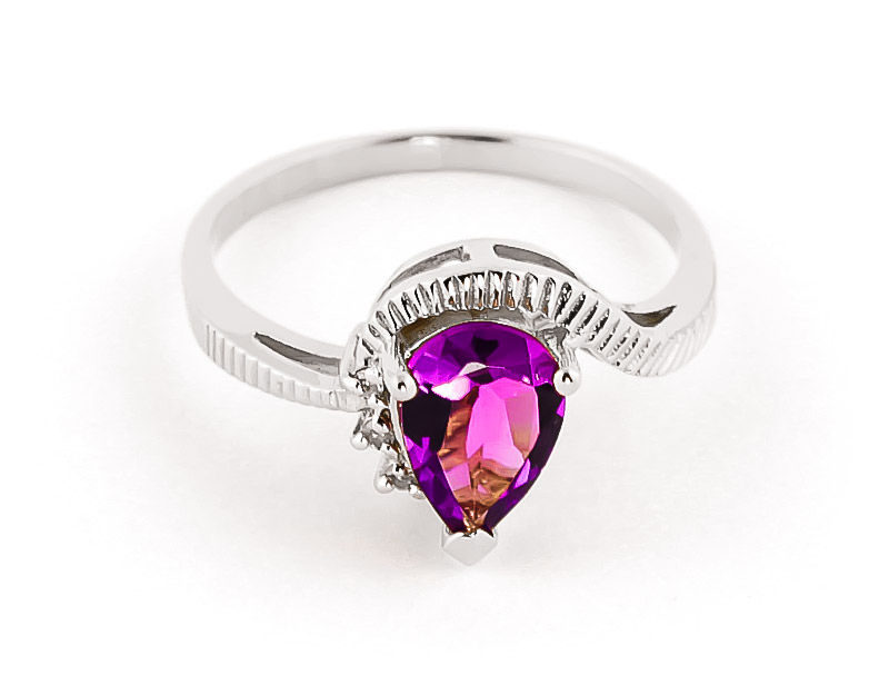 Pink Topaz & Diamond Belle Ring in 9ct White Gold