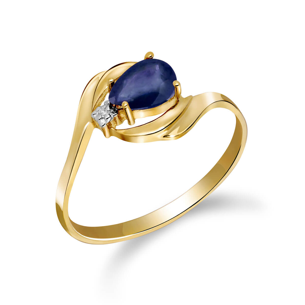Sapphire & Diamond Flare Ring in 9ct Gold
