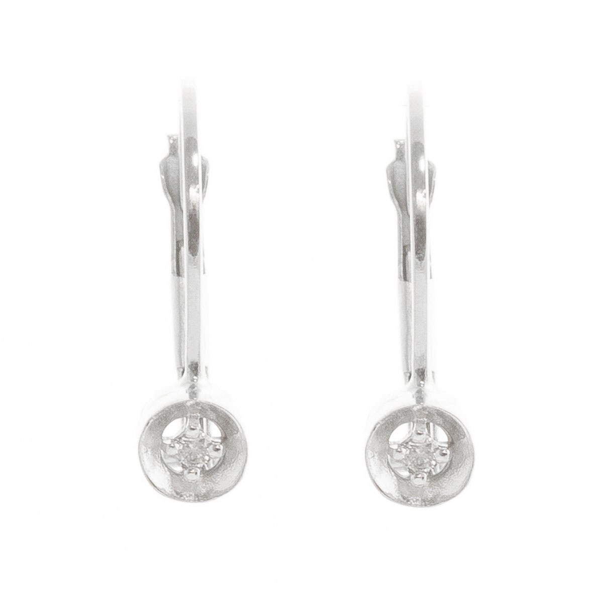 Diamond Drop Earrings 0.03 ctw in 9ct White Gold