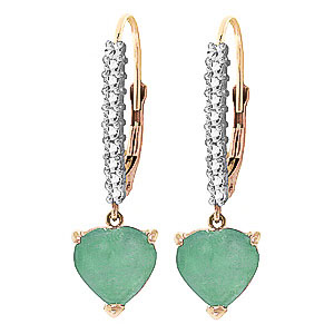 Green Diamond & Emerald Laced Drop Earrings in 9ct Rose Gold