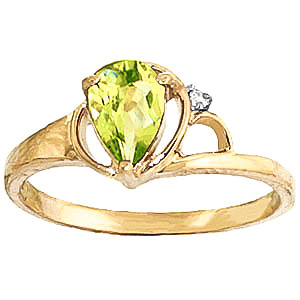 Peridot & Diamond Glow Ring in 18ct Gold