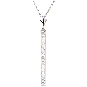 Diamond Bar Pendant Necklace 0.05 ctw in 9ct White Gold