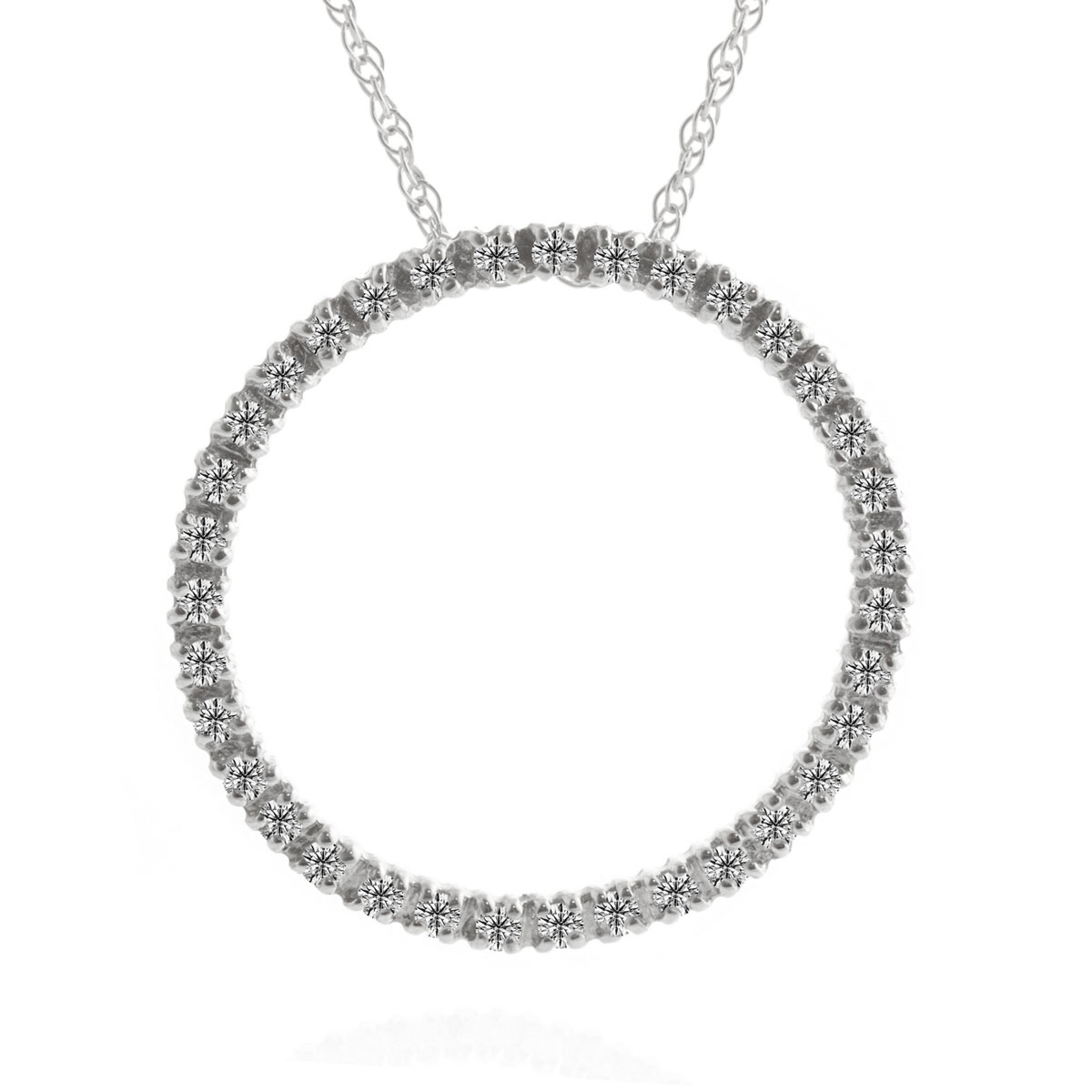 Diamond Circle of Life Pendant Necklace 0.52 ctw in 9ct White Gold