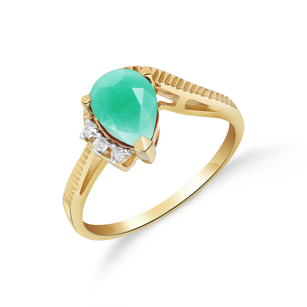 Emerald & Diamond Belle Ring in 9ct Gold