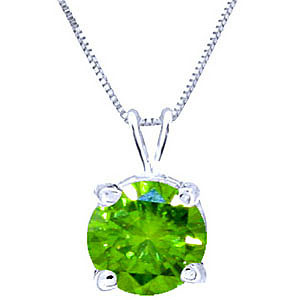 Round Cut Green Diamond Pendant Necklace 0.5 ct in 9ct White Gold