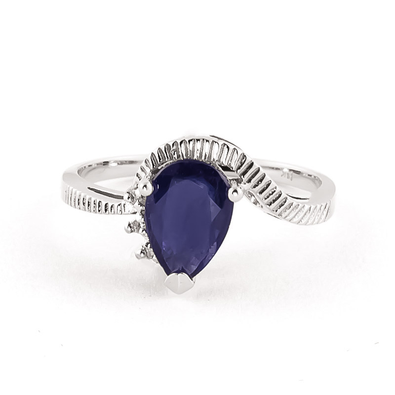 Sapphire & Diamond Belle Ring in 9ct White Gold