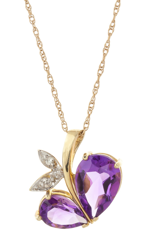 Amethyst & Diamond Eternal Pendant Necklace in 9ct Gold