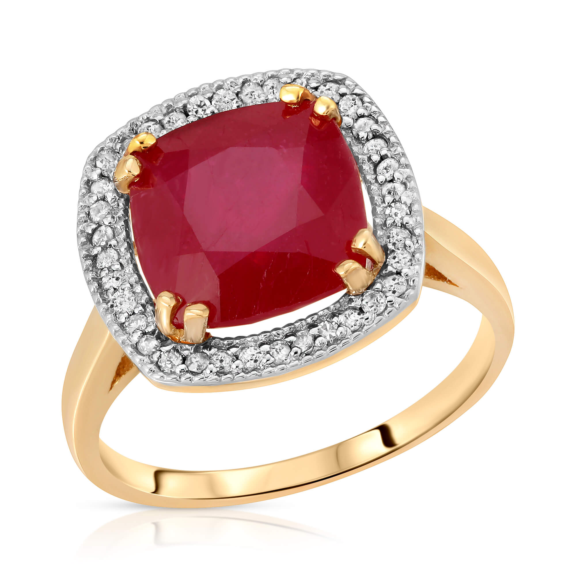 Cushion Cut Ruby Ring 6.9 ctw in 18ct Gold