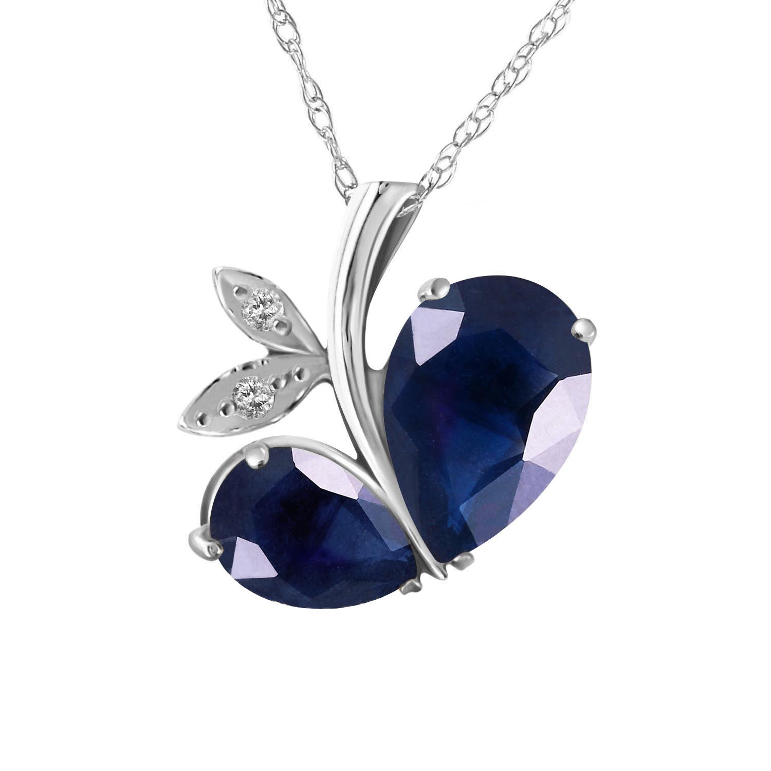 Sapphire & Diamond Eternal Pendant Necklace in 9ct White Gold