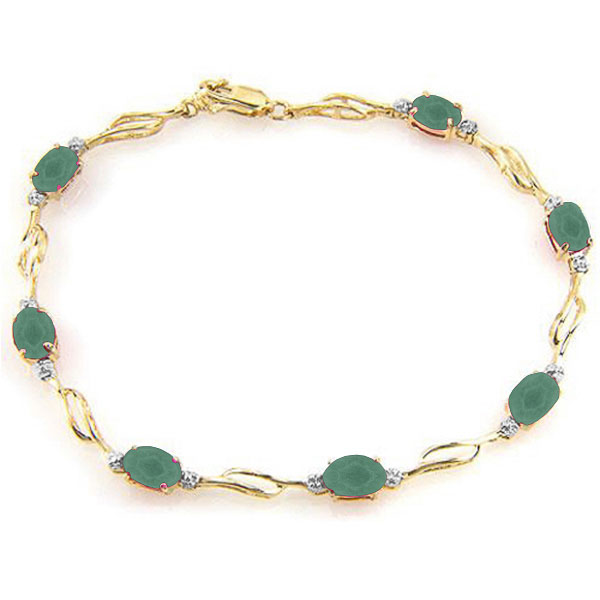 Emerald & Diamond Tennis Bracelet in 9ct Gold