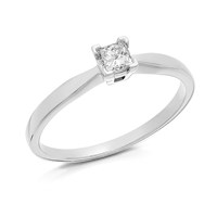 Platinum Princess Cut Diamond Solitaire Ring - 20pts - AGI Certificated - D0822-P