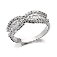 18ct White Gold Diamond Bow Band Ring - 1/2ct - D0752-N