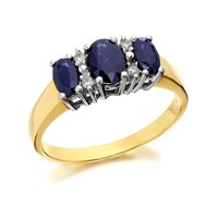 9ct Gold Diamond And Sapphire Ring - D6770-K
