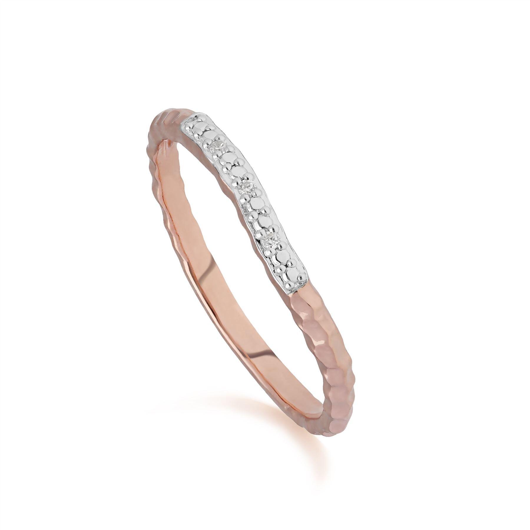Diamond Pavé Ring Band in 9ct Rose Gold