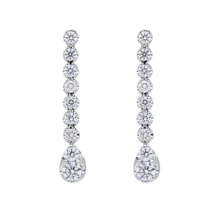 18ct White Gold 0.87ct Diamond Pear Drop Earrings