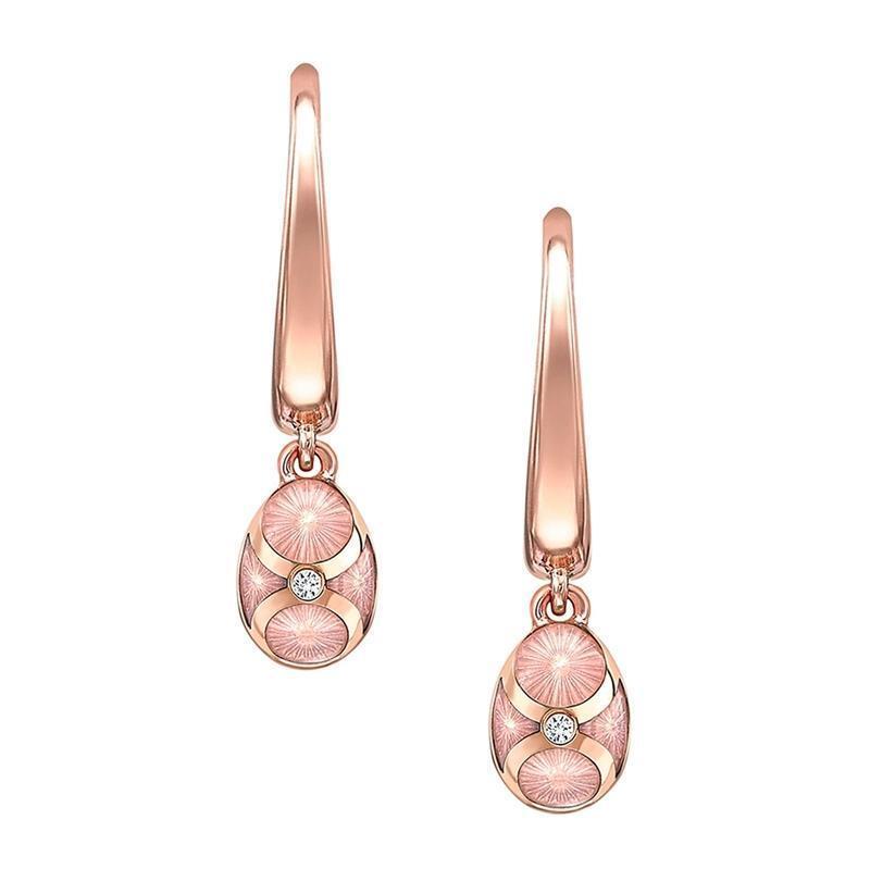 Faberge Palais Tsarskoye Selo 18ct Rose Gold Pink Drop Earrings