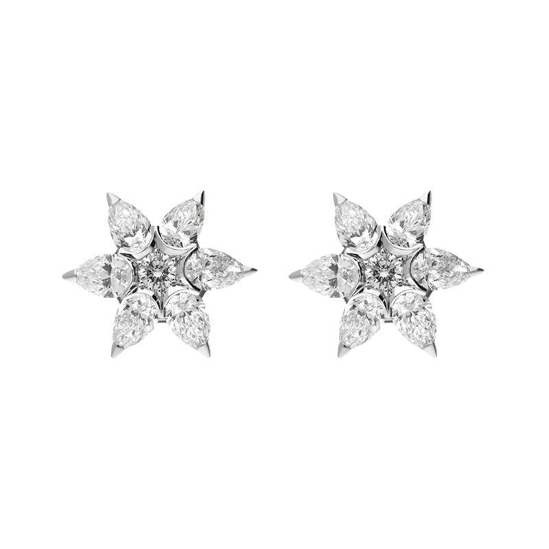Hans D. Krieger 18ct White Gold 1.22ct Diamond Stud Earrings