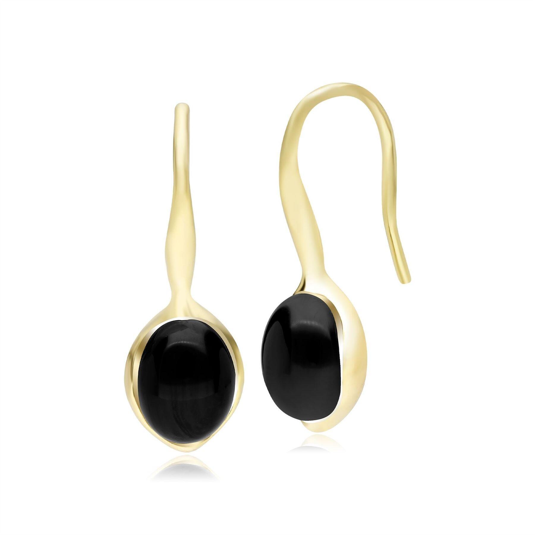 Irregular B Gem Black Onyx Drop Earrings