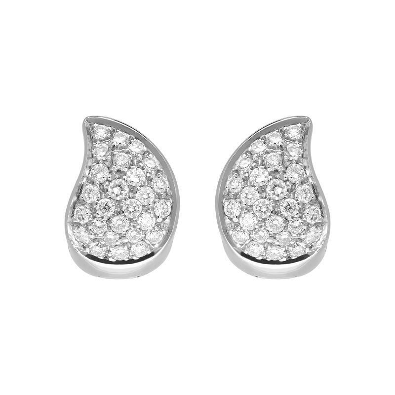 Picchiotti 18ct White Gold 0.48ct Diamond Pave Hoop Earrings