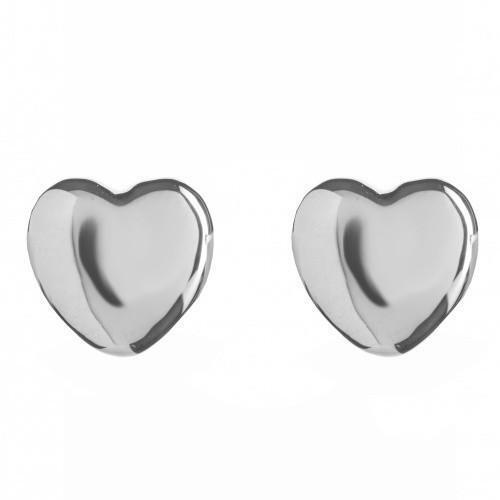 Rachel Galley Amore Sterling Silver Heart Plain Earrings