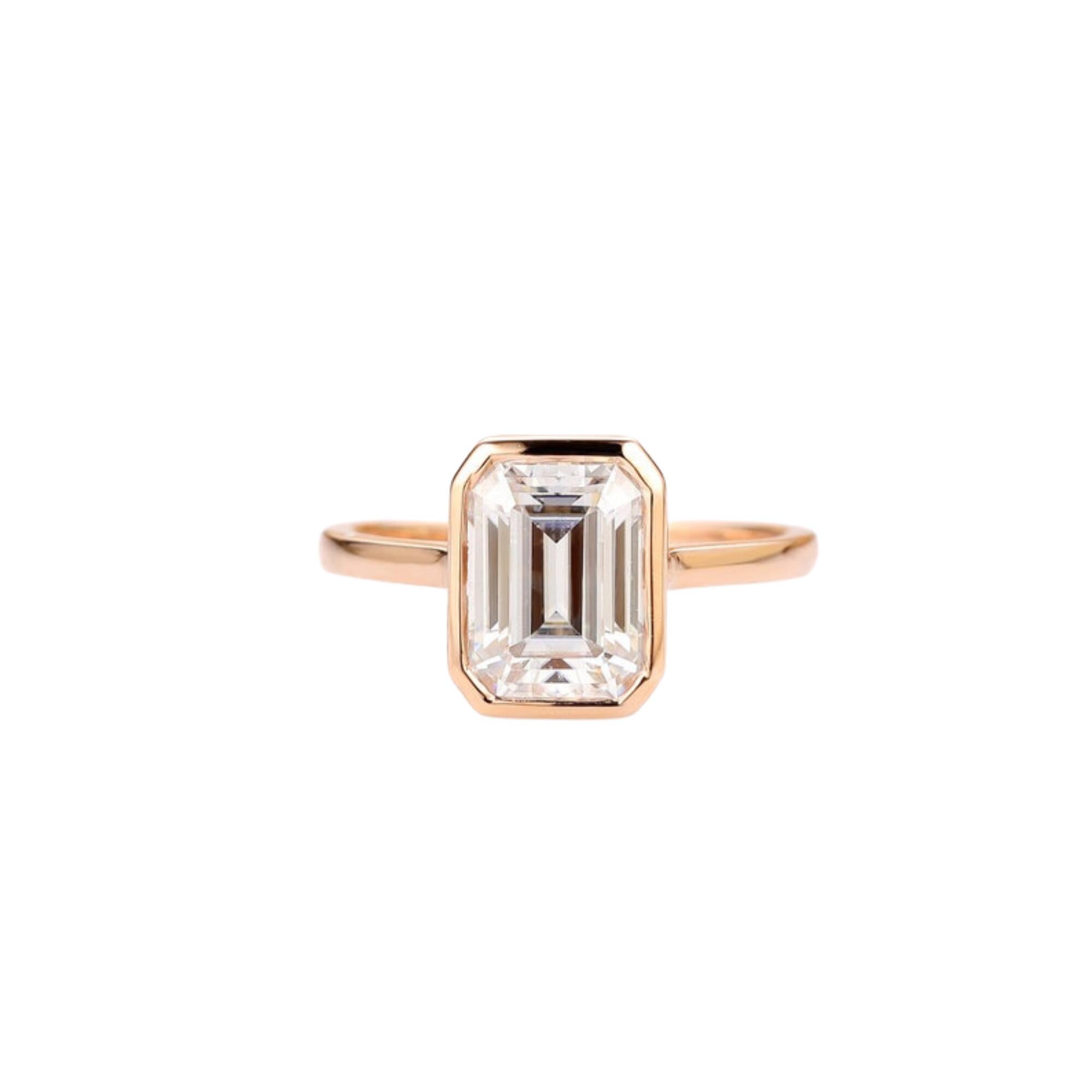 Womens Lily Flo Jewellery Andromeda Emerald Cut Diamond Ring Size Medium