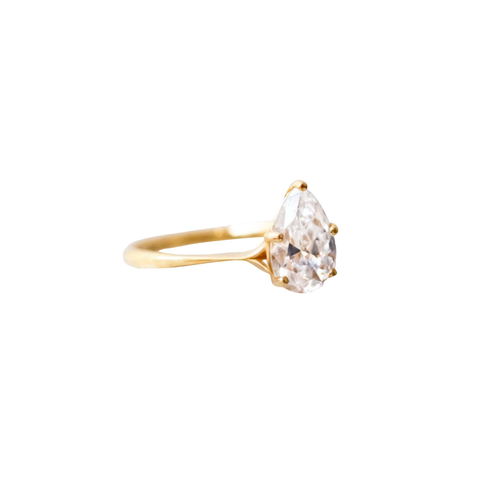 Womens Lily Flo Jewellery Cassiopeia Pear Diamond Claw Set Ring Size K