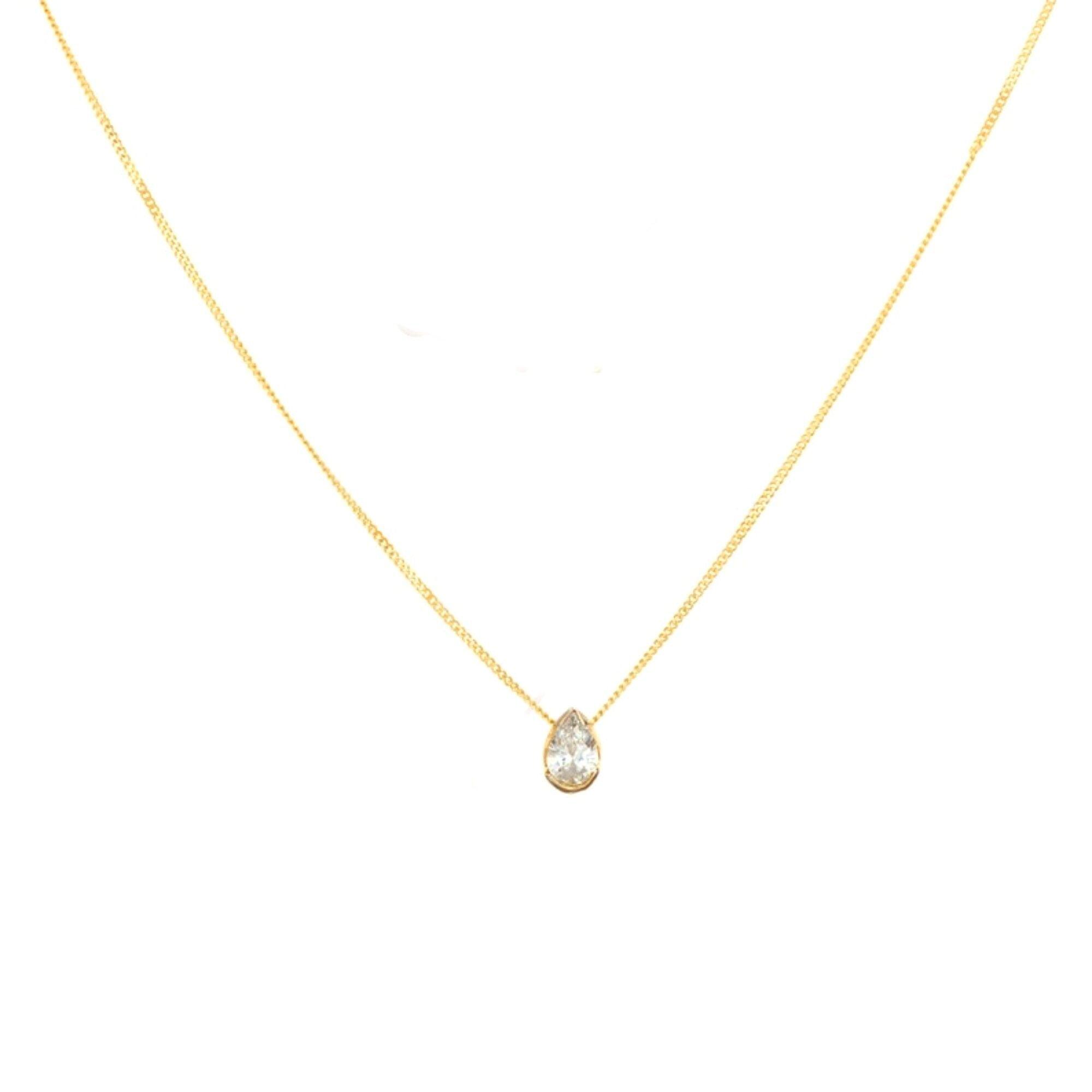 Womens Lily Flo Jewellery Cassiopeia Pear Diamond Necklace Upwards Set