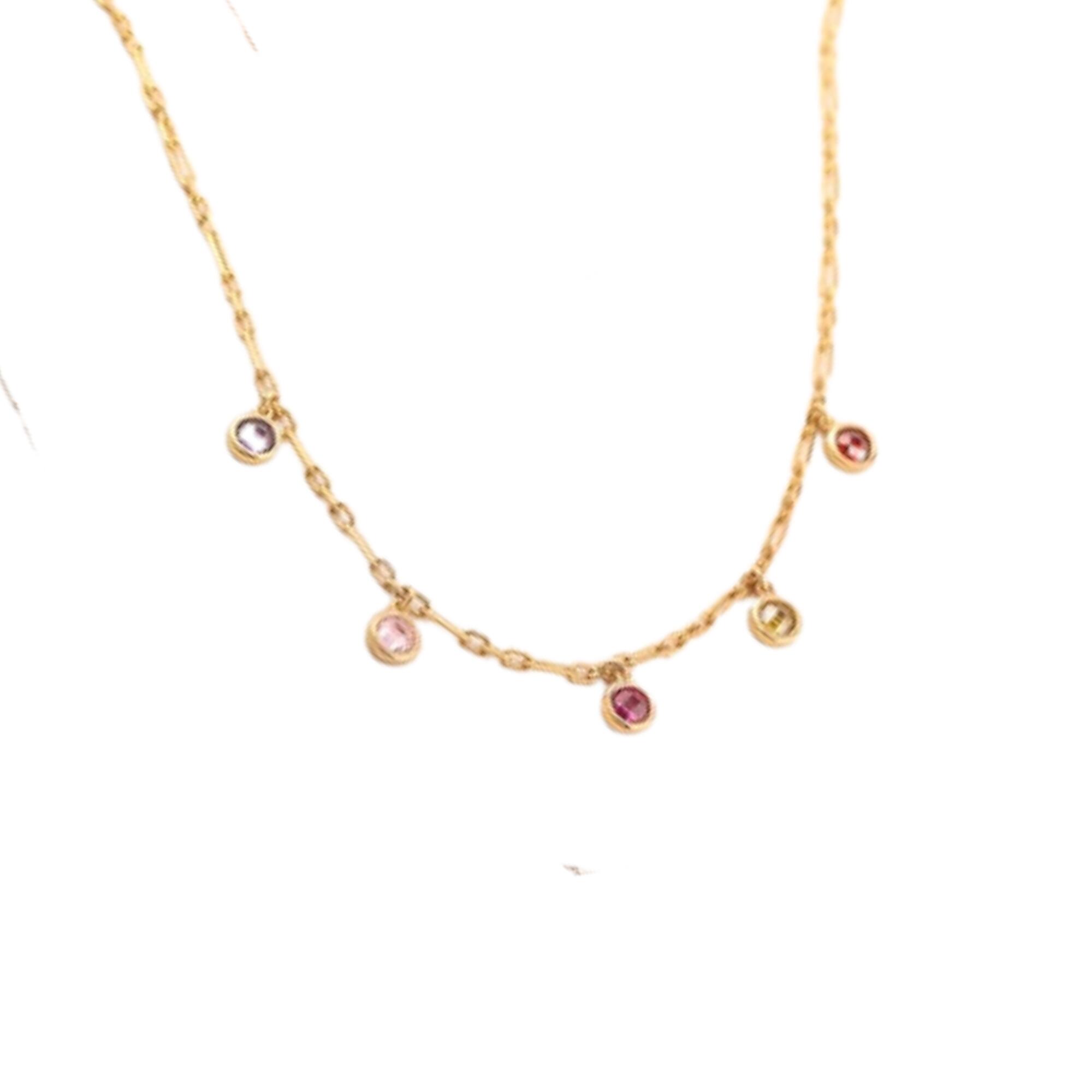 Womens Lily Flo Jewellery Circinius 5 Birthstone Dangle Necklace