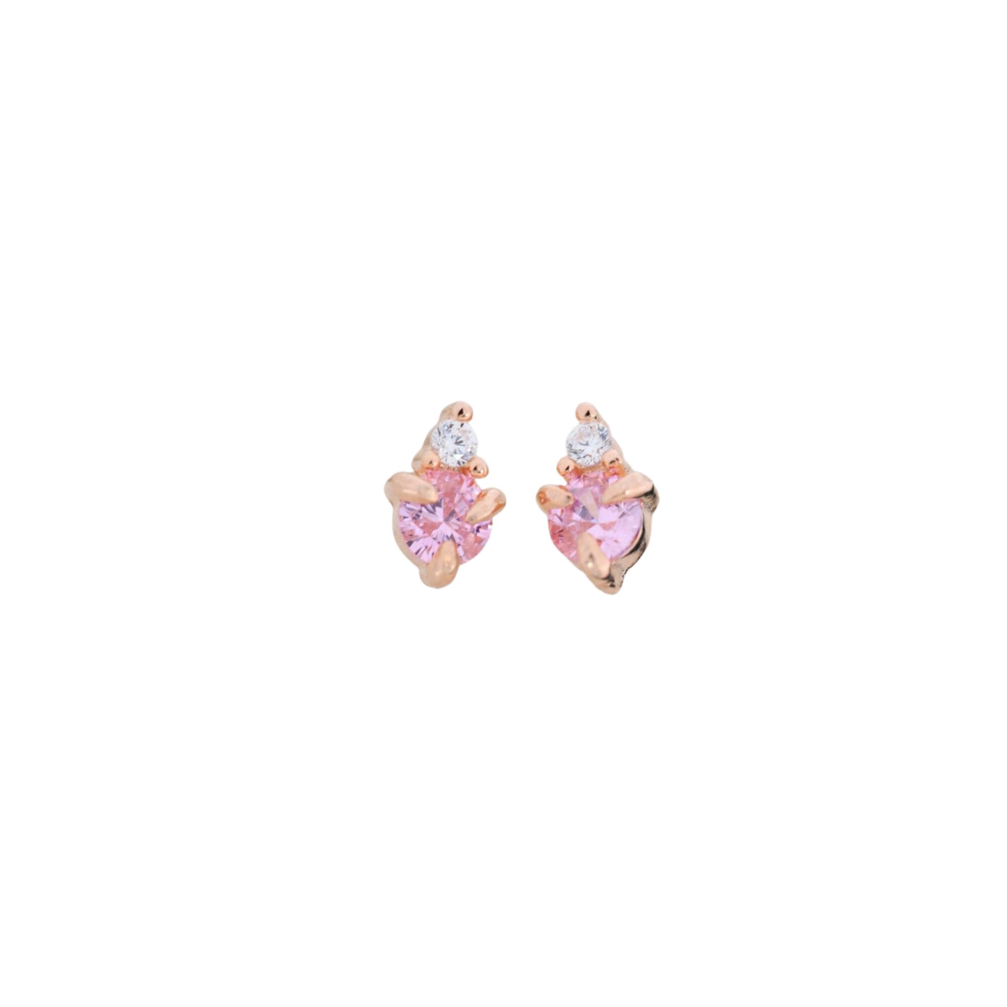 Womens Lily Flo Jewellery Circinius Double Diamond and Birthstone Stud Earrings