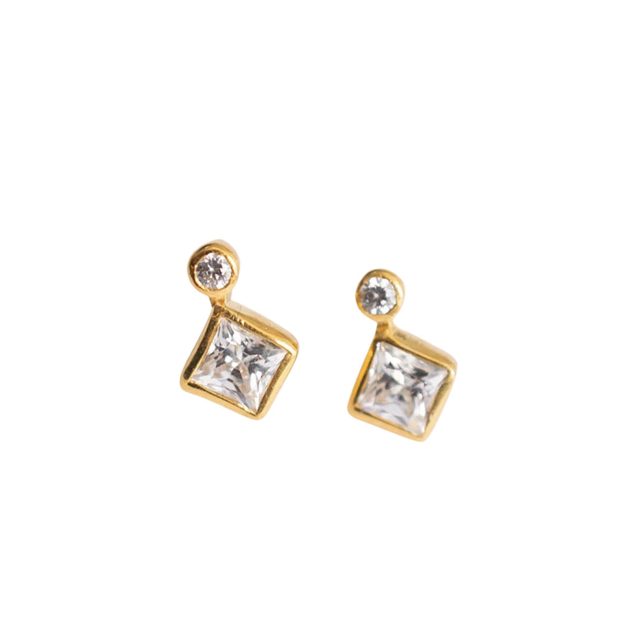 Womens Lily Flo Jewellery Kaliedoscope Round and Princess Cut Diamond Earrings