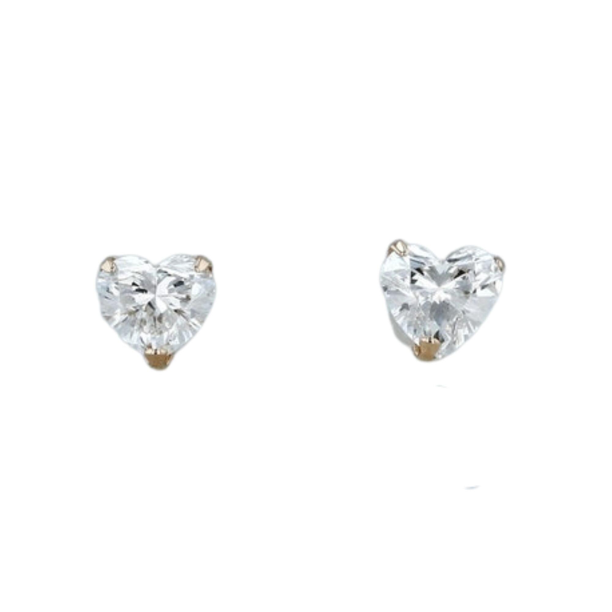 Womens Lily Flo Jewellery Nebula Heart Diamond Claw Set Stud Earrings