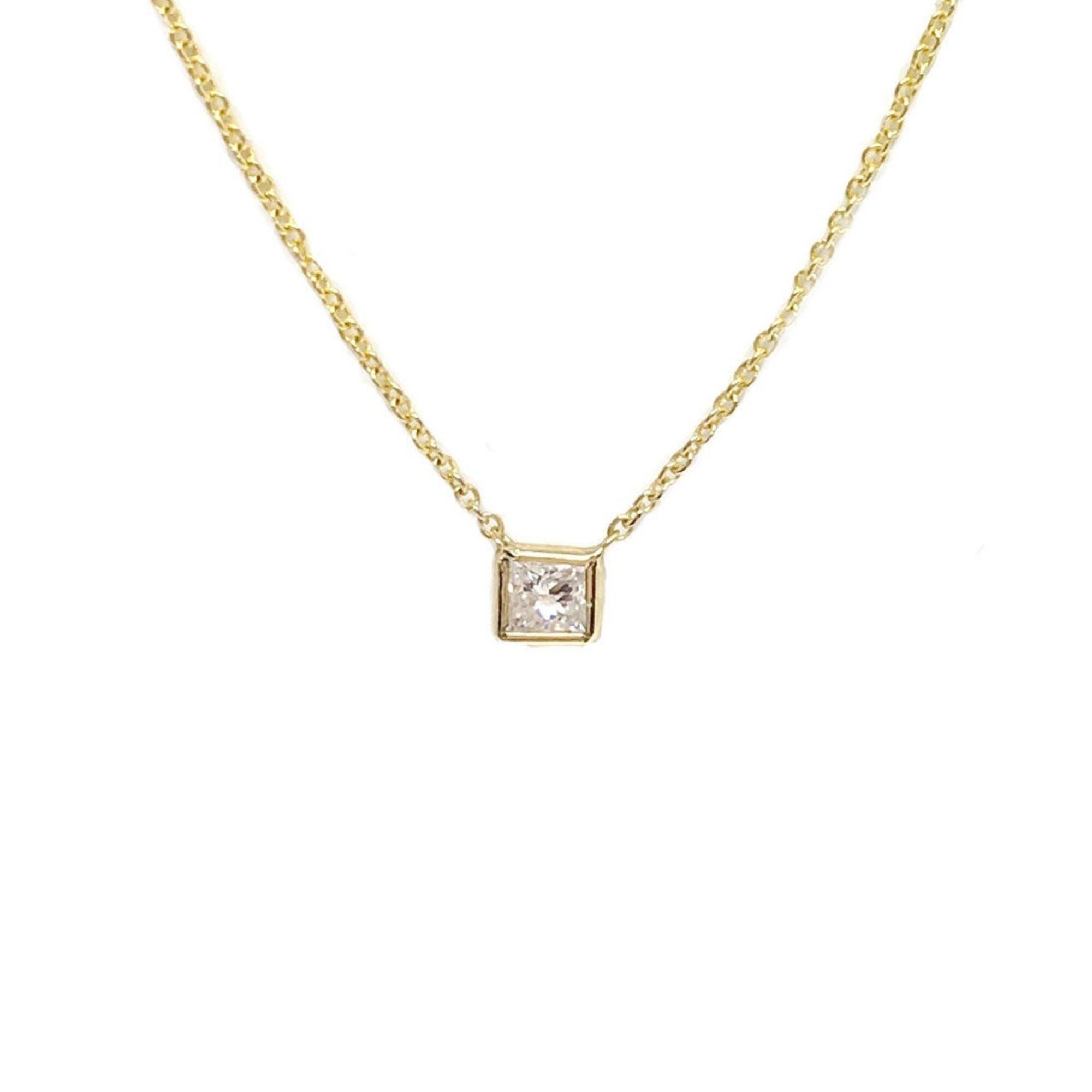 Womens Lily Flo Jewellery Pegasus Princess Cut Diamond Bezel Set On the Chain Necklace