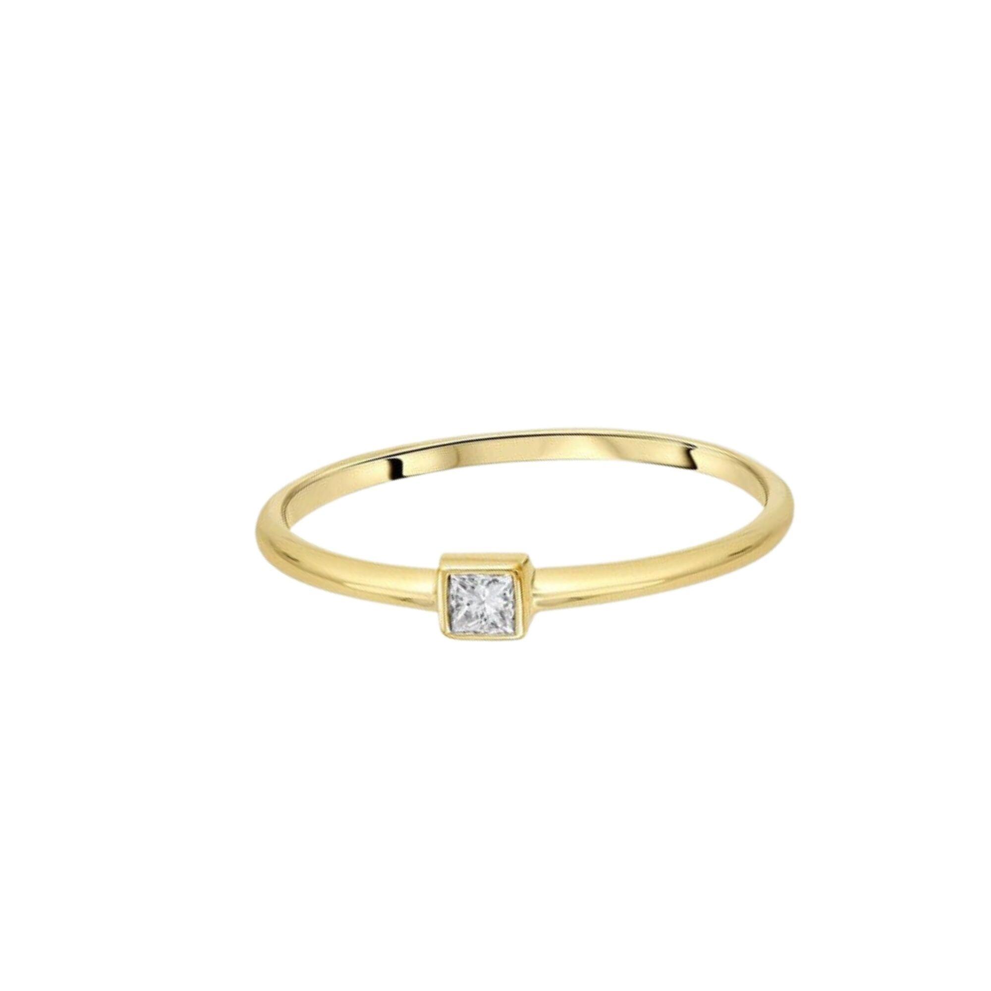 Womens Lily Flo Jewellery Pegasus Princess Cut Diamond Ring Size Large