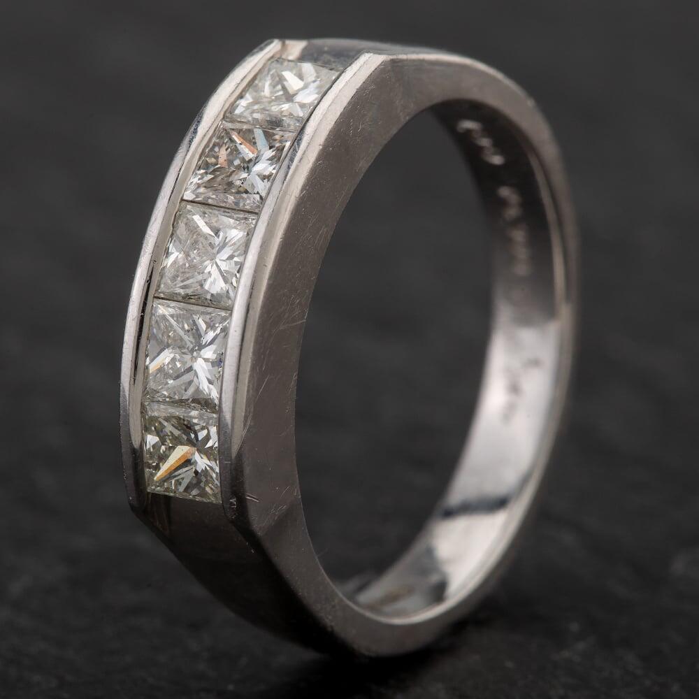 Pre-Owned Platinum Five Stone Princess Cut Diamond Ring 4328484