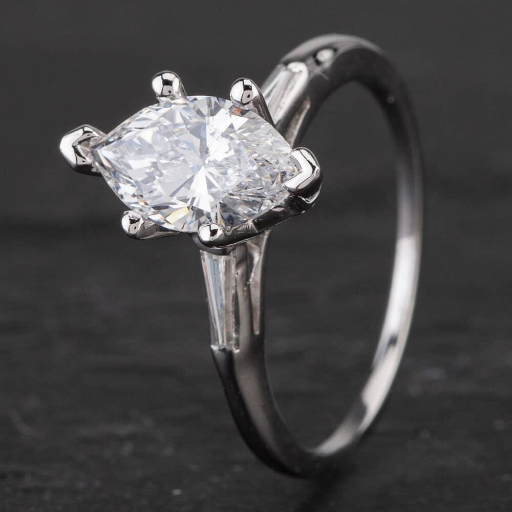 Pre-Owned 14ct White Gold Marquise Diamond Ring 4328494