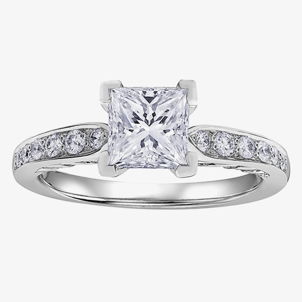 Platinum 0.43ct Princess Cut Diamond Solitaire Ring 3569/43-P