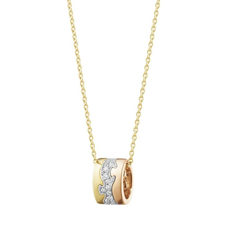 Georg Jensen Fusion 18ct Yellow, White and Rose Gold 0.19ct Diamond Necklace - Default Title / Gold