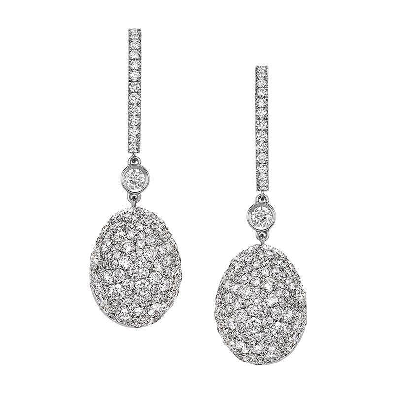 Faberge Emotion 18ct White Gold Diamond Drop Earrings - Default / White Gold