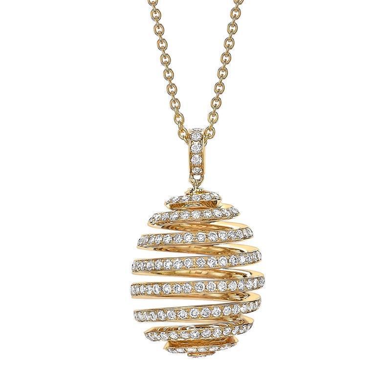 Faberge Essence Spiral 18ct Yellow Gold Diamond Pendant - Default Title / Yellow Gold