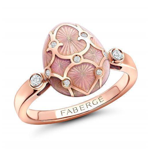 Faberge Palais Tsarskoye Selo 18ct Rose Gold Rose Ring - Default / Rose Gold
