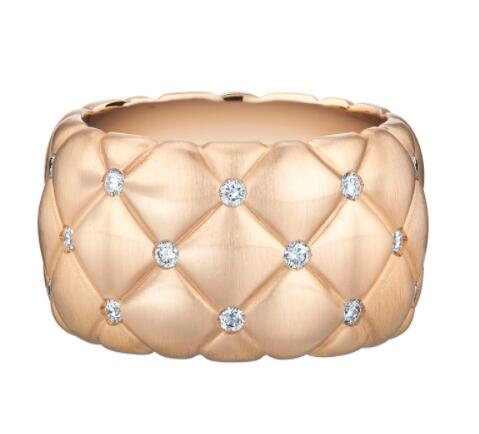Faberge Treillage 18ct Rose Gold Diamond Wide Ring - Default / Rose Gold