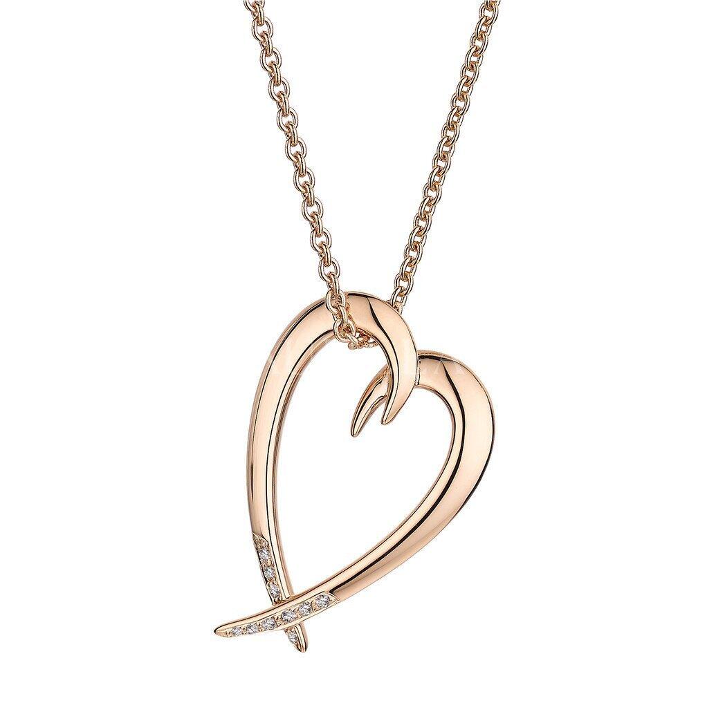 Shaun Leane Signature Rose Gold Vermeil Diamond Heart Necklace - Default Title / Rose Gold