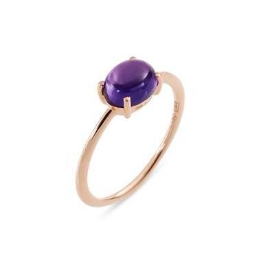 Ponte Vecchio Gioia 18ct Rose Gold 1.30ct Amethyst Oval Ring - Default Title / Rose Gold