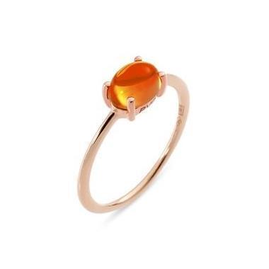Ponte Vecchio Gioia 18ct Rose Gold 1.30ct Citrine Oval Ring - Default Title / Rose Gold