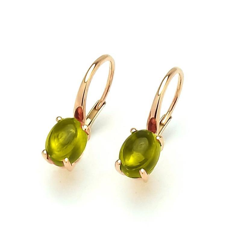 Ponte Vecchio Gioia 18ct Rose Gold 2.70ct Peridot Oval Drop Earrings - Default Title / Rose Gold