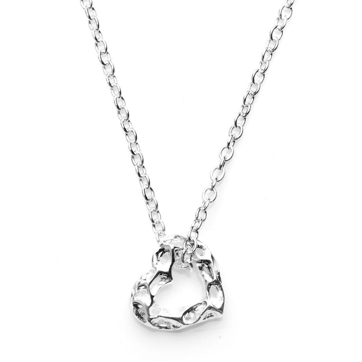 Rachel Galley Amore Sterling Silver Mini Open Heart Necklace - Default Title / Silver