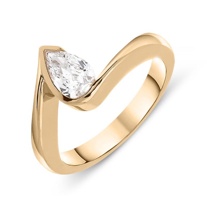 18ct Rose Gold 0.52ct Pear Cut Diamond Ring