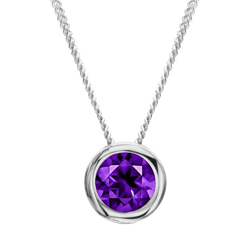 18ct White Gold 0.50ct Amethyst Round Necklace