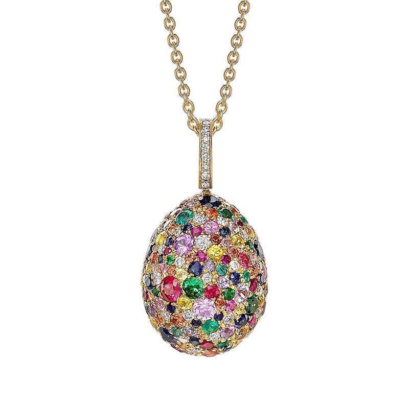 Faberge Emotion 18ct Yellow Gold Multi-Coloured Pendant - Default Title / Yellow Gold