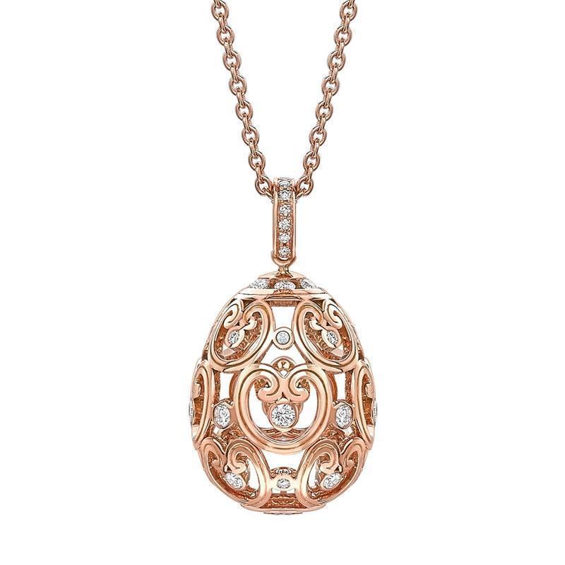 Faberge Imperial Imperatrice 18ct Rose Gold Diamond Pendant - Default / Rose Gold